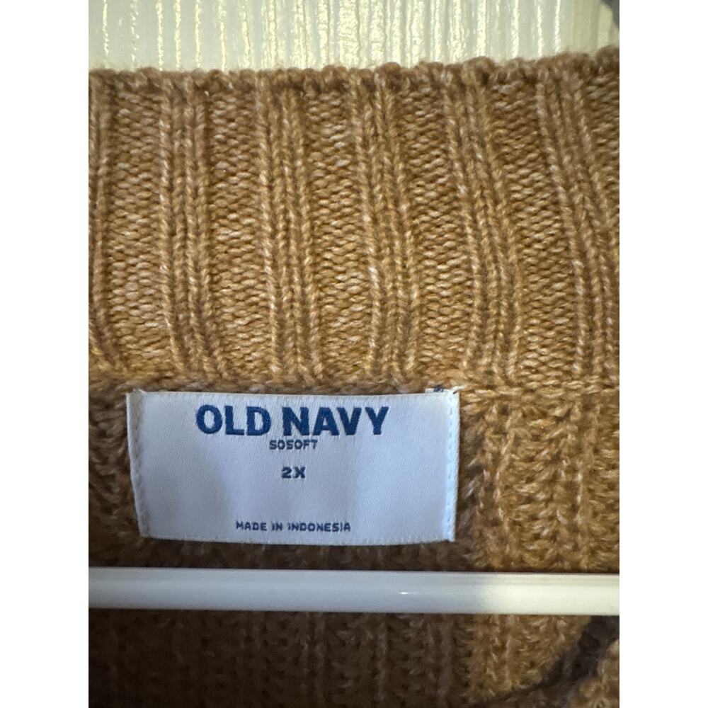 NWT old navy beige cable knit mock neck plus size sweater 2x - Picture 4 of 7